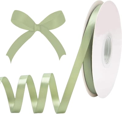 Satin Geschenkribbon in Saliegroen, 6 mm, 95 cm voor Bruiloften, Verjaardagen en Creatieve Decoraties