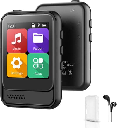 Draagbare MP3 Speler met Bluetooth, 16GB Muziekspeler met FM Radio en Voice Recorder