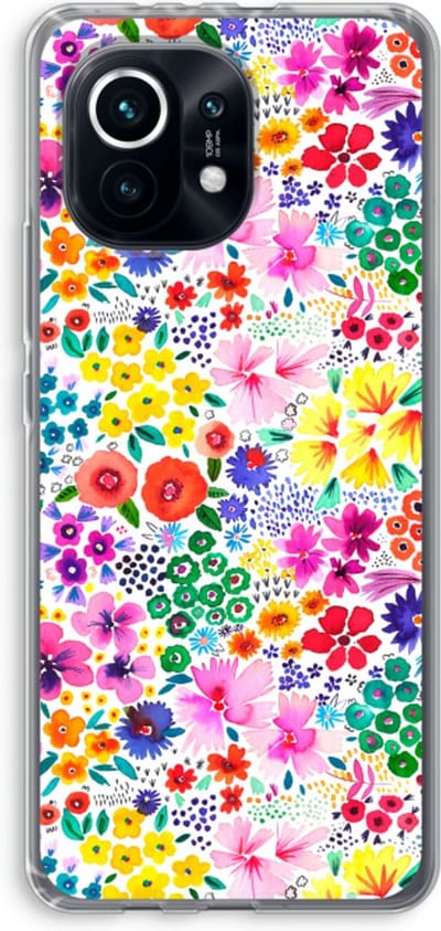 Case Company® - Hoesje geschikt voor Xiaomi Mi 11 hoesje - Little Flowers - Soft Cover Telefoonhoesje - Bescherming aan alle Kanten en Schermrand