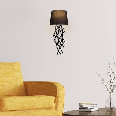 Opviq Wandlamp Asaf 6984 met zwarte stoffen kap