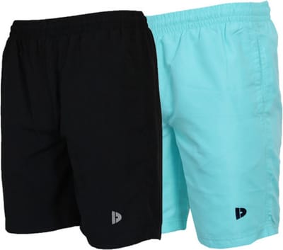 2-Pack Donnay - Micro Fibre Short (Ian) - Sportbroek - Heren - Black/Sea Breeze (501) - maat S