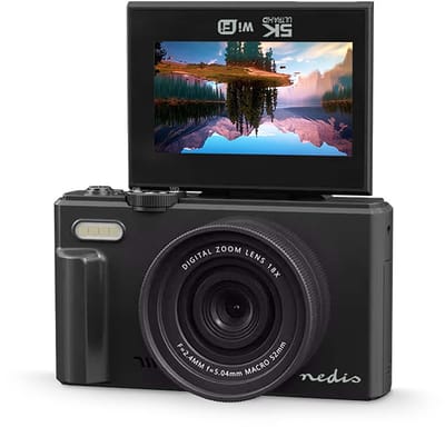 Nedis Digitale Camera - 75 MP foto's en 5K video's - Wifi - Flip screen - PCAM2570BK - Zwart