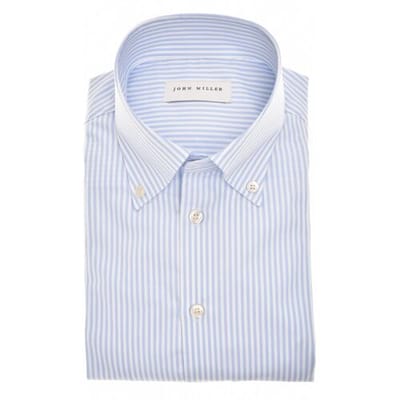 John Miller Overhemd Button-Down Cotton Non-Iron Allover Stripe Licht Blauw / male