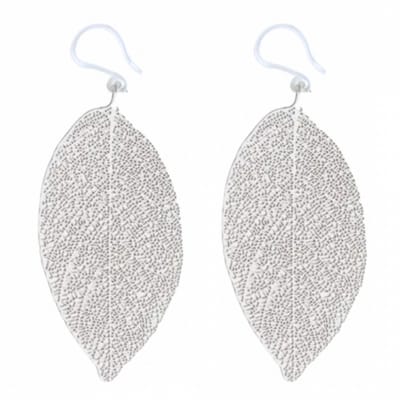 Allergievrij Oorbellen-Filigraan-Boomblad-Zilverkleur-Charme Bijoux