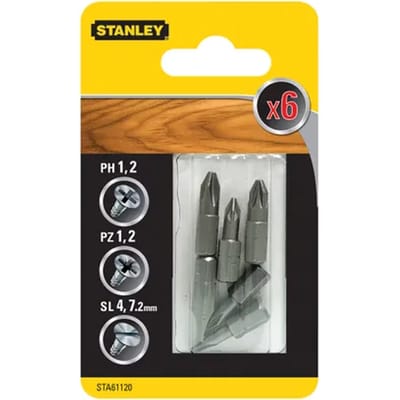 Stanley Schroefbitset - Sta61120-xj - Phillips, Sleuf En Zeskant - 25mm - 6-delig