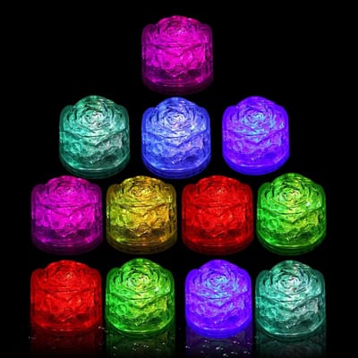 Multicolor LED IJsblokjes voor Dranken, Wijn en Whisky - 12 Stuks Watergeactiveerde Verlichte IJsblokjes voor Feesten en Kerstmis