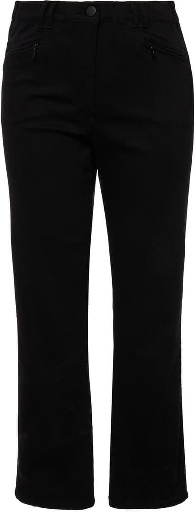 Ulla Popken - Dames - Basic stretchbroek Mony kleurecht licht smal toelopend - Zwart - Maat 21