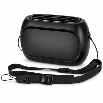 Draagbare Handventilator Oplaadbaar - Mini Ventilator 3-in-1 voor Hand, Hals en Bureau - USB Ventilator met 4 Standen - Compacte Zakventilator voor Reizen, Festival en Kantoor - Zwart