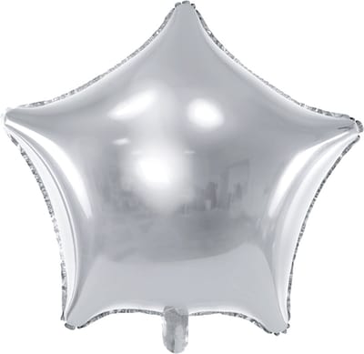 FOLIEBALLON ZILVER STER XL 70cm / FOLIEBALLON / FEESTDECORATIE / ZILVER DECORATIE / PARTYDECO