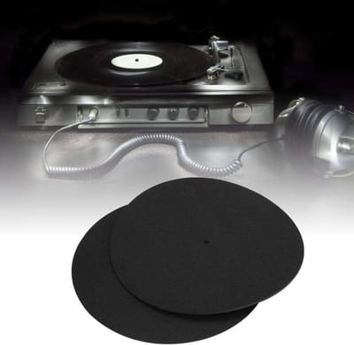 Draaitafelmat Vilt - Platenmat Antislip - Vinyl Luisteren - Trillingen Dempend - 30.5 cm Diameter - Zwart