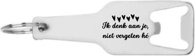 Akyol - ik denk aan je flesopener - Liefde - vriend of vriendin - vriendschap - liefde - vrienden - 105 x 25mm