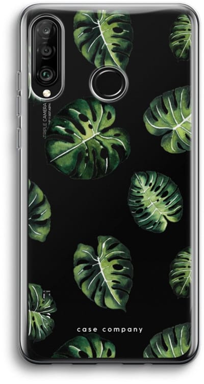 Case Company® - Hoesje geschikt voor Huawei P30 Lite hoesje - Tropische bladeren - Soft Cover Telefoonhoesje - Bescherming aan alle Kanten en Schermrand