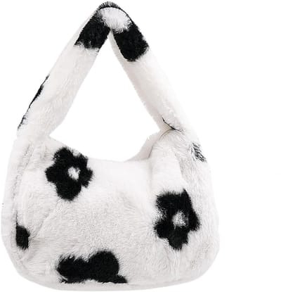 Dailygoods - Draagtas voor dames, pluizige pluche enkele schoudertas, lichtgewicht handtas met grote capaciteit voor dagelijks gebruik en stijlvolle outfits