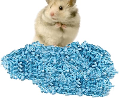 Huisdier Beddengoed - Kleine Dieren Strooisel - Verblijf Inrichten - Geur Absorberend - 25 x 17 cm - Hemelsblauw