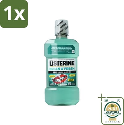 1 x Listerine – Mondwater – Clean & Fresh – Zonder alcohol – 500 ml