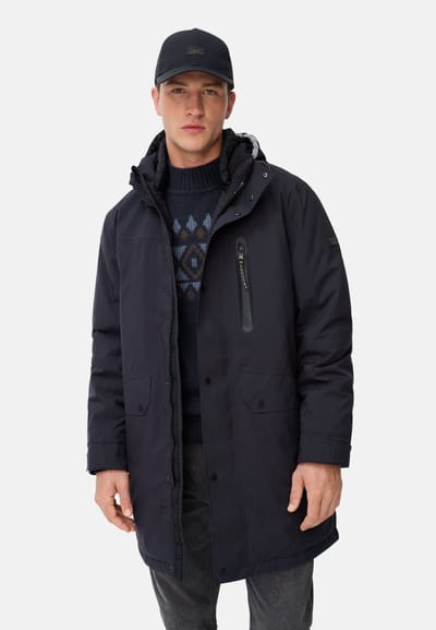 camel active teXXXactive® jas met capuchon - Maat menswear-48 - Marineblauw