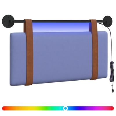 vidaXL - Hangend - hoofdbord - Met - LED-verlichting - Jeans - Blauw - Antiek - PU