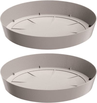 Prosperplast Opvangschaal/onderschaal voor bloempot/plantenpot - 4x - beige - rond - Dia 12,5 cm