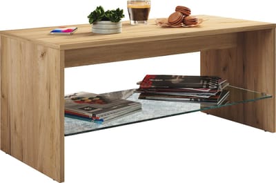 Houten salontafel Sofa-tafel Woonkamertafel Bijzettafel Glas Wisal