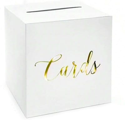 Joya Party® Enveloppendoos voor Bruiloft / Huwelijk of Feest | Doos voor cadeau envelop | Wit met goud | 24 cm