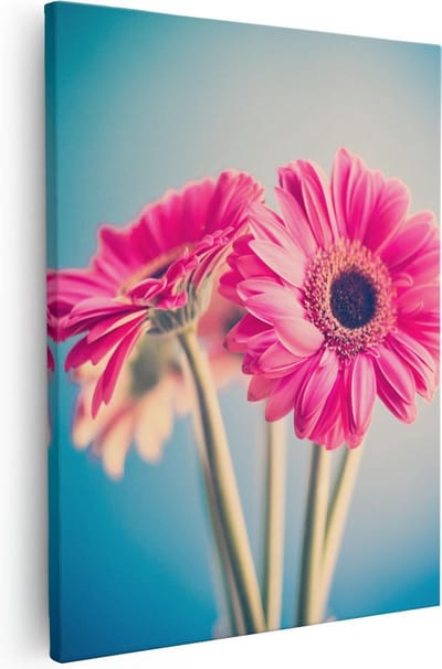 Artaza Canvas Schilderij Gerbera - 40x50 cm - Muurdecoratie Bloemen - Wanddecoratie Woonkamer - Kamer Accessoires