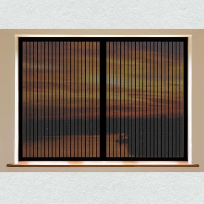 Insectenhor Raam - Horrengaas Vliegengaas - Insecten Buiten Houden - Automatische Sluiting - 130 x 125 cm - Zwart