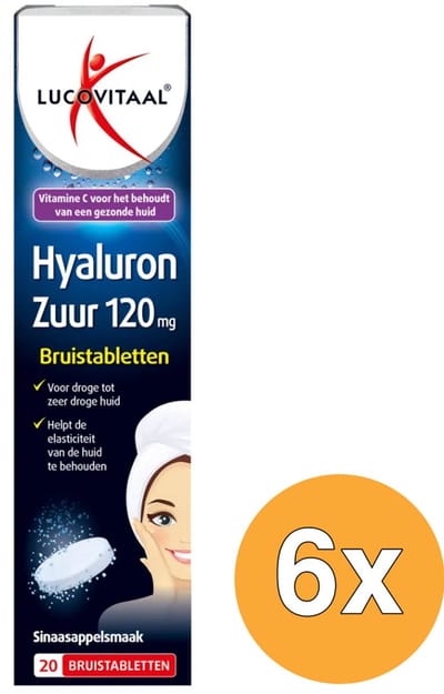 6x Lucovitaal Hyaluronzuur (20 Bruistabletten)