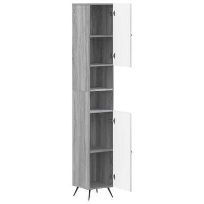 vidaXL - Badkamerkast - met - Open - Plank - BREDA - Grijs - Sonoma - 30 - x - 31 - x - 190 - cm