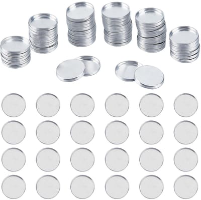 Dailygoods- Oogschaduwpannen 100 stuks - Ronde Aluminium Pannen - Cosmetica Organizer - Navulbare Houder - Diameter 26 mm - Lichtgewicht en Duurzaam - Cosmeticapannen