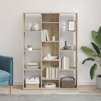 vidaXL - Kamerscherm/boekenkast - 100x24x140 - cm - bewerkt - hout - eikenkleurig