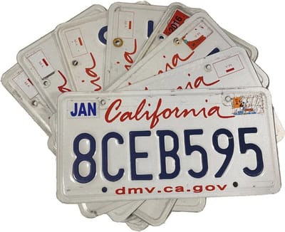 Originele Kentekenplaat Van California - USA Import