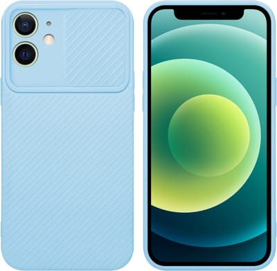 Cadorabo Hoesje geschikt voor Apple iPhone 12 MINI in Bonbon Licht Blauw - Beschermhoes van flexibel TPU-silicone Case Cover en met camerabescherming