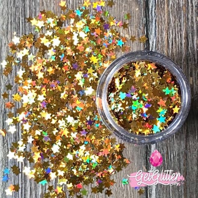 GetGlitterBaby® - Biologische / Biologisch afbreekbare Gouden Chunky Festival Glitters voor Lichaam en Gezicht / Biodegradable Face Body Jewels Glitterlijm / Gel Glittergel - Goud