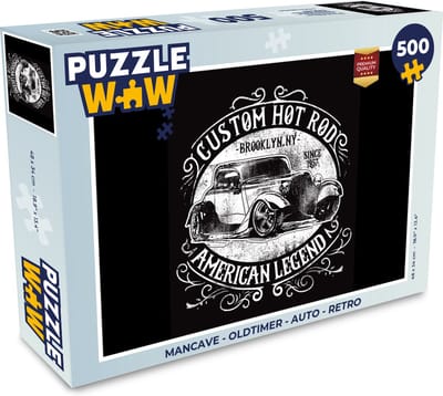Puzzel Mancave - Oldtimer - Auto - Retro - Legpuzzel - Puzzel 500 stukjes