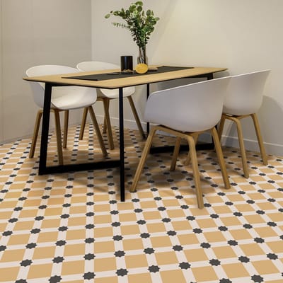 Antislip vloerstickers met beschermlaag - Vintage mozaïektegels - 1 sticker van 60x100 cm