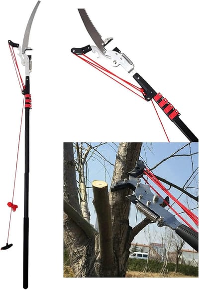 Telescopische Stokzaag - Boomzaag Snoeischaar - Hoge Takken Snoeien - Lichtgewicht Aluminiumsteel - Tot 7.2 Meter - Zilver