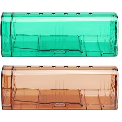 2 PIÈCES Piège à Souris en Plastique Humain Réutilisable Cage Attrape-Rats Rongeur Piège à Souris pour Maison Magasin Hôtel2PCS blue