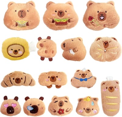 Capybara sleutelhanger 15 stuks - schattige pluche capybara - leuke cadeau's - perfect voor rugzak of tas - SnelShoppen