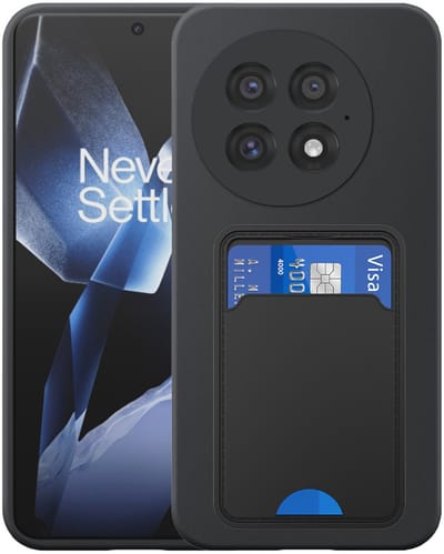 Geschikt voor OnePlus 13 Telefoonhoesje met TPU Pasjeshouder - Flexible Back Cover Case Siliconen TPU with Cardslot - Zwart - Smartphonica geschikt voor OnePlus 13
