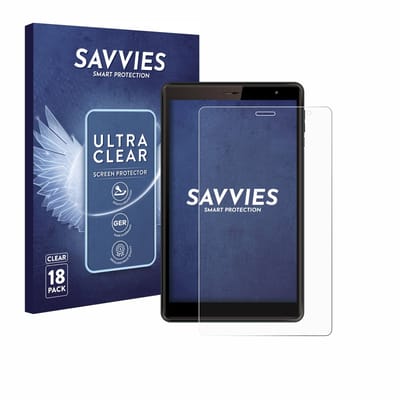 Savvies - Screenprotector voor Logicom Tab 80 8" - Folie Beschermfolie transparant 18 Stuks