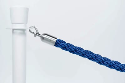 Afzetkoord Gedraaid | Blauw - Geborsteld Chromen sluiting