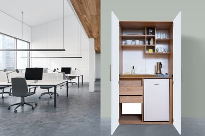 Goedkope keuken 104 cm - mini keuken met apparatuur Peter - Eiken/Wit - elektrische kookplaat - koelkast - kleine keuken - compacte keuken - keukenblok met apparatuur