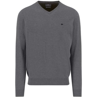 Fynch-Hatton Trui V-Neck Merino Cashmere Steel / male