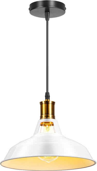 Hanglamp Binnen Industrieel Kroonluchter E27 Plafondlamp voor Slaapkamer Woonkamer Keuken Wit