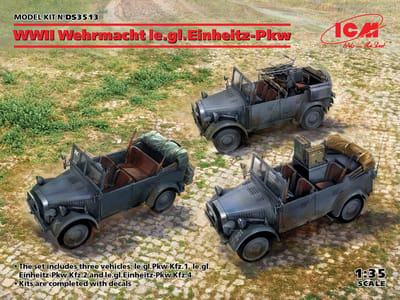 ICM Modelbouwpakket Militaire voertuigen - DS3513 WWII Wehrmacht le.gl.Einheitz-Pkw - Cars Plastic - 1:35 - Modelbouw