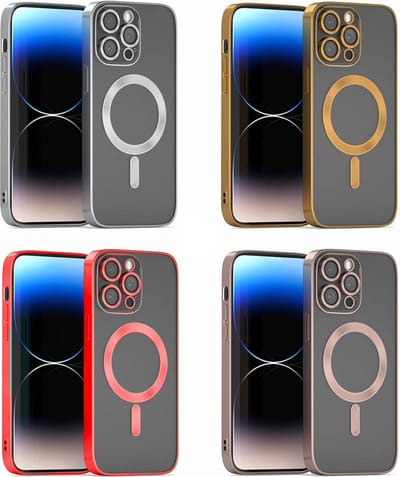 Camera Shield Magsafe Silicone Case voor IPhone 15 - rozegold