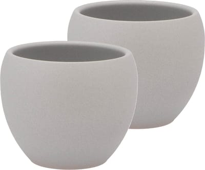 DK Design Bloempot/plantenpot - 2x - Vinci - lichtgrijs mat - voor kamerplant - D11 x H14 cm
