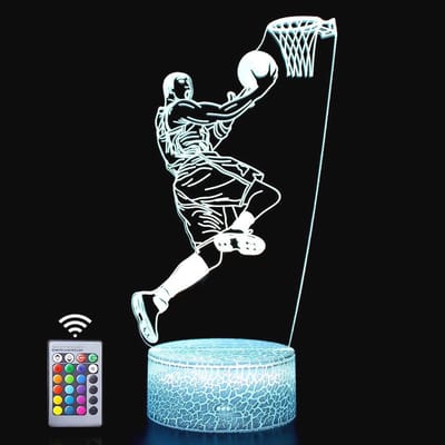 3D Basketbal Nachtlampje met Afstandsbediening - LED Verlichting, 16 Kleuren, Perfect Cadeau voor Sportfans