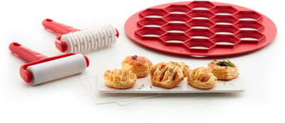 Lékué Bakvorm Mini Taartjes Set - Red