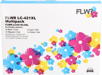 FLWR - Cartridges / Brother LC-421XL Multipack / zwart en kleur / Geschikt voor Brother